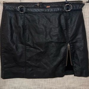 Free people pleather black mini skirt